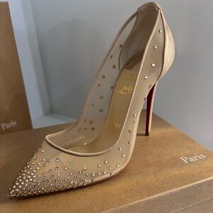 Follies Strass- 100mm pumps in nude. Used once